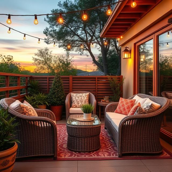 "Elegant Outdoor Patio for Relaxation"