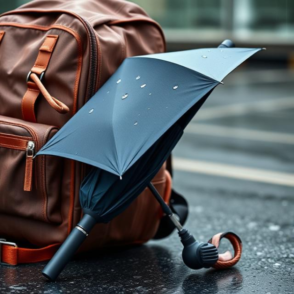 "Compact & Stylish Travel Umbrella"