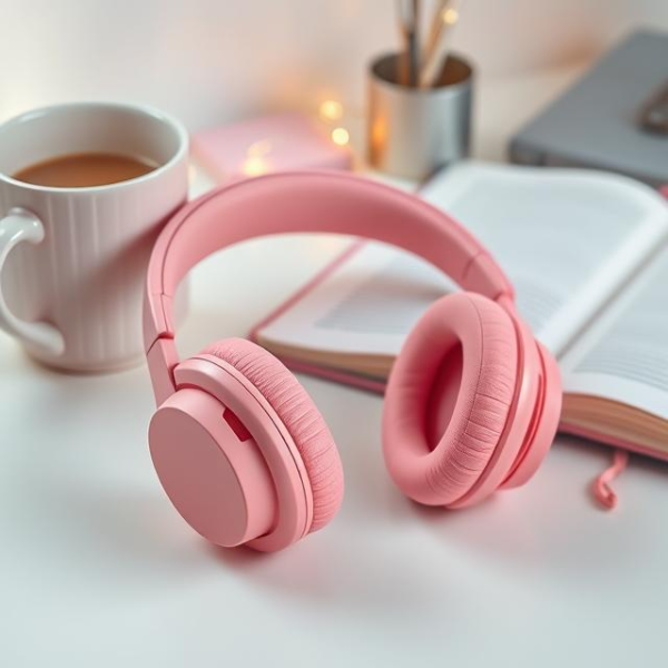 "Stylish & Soft – ARORA Pink Wireless Headphones for Music Lovers"